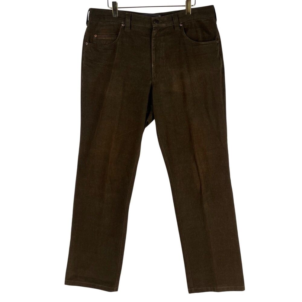 Tom James Men's Pants 35x31 Brown 5 Pocket Jean Style Moleskin USA Made